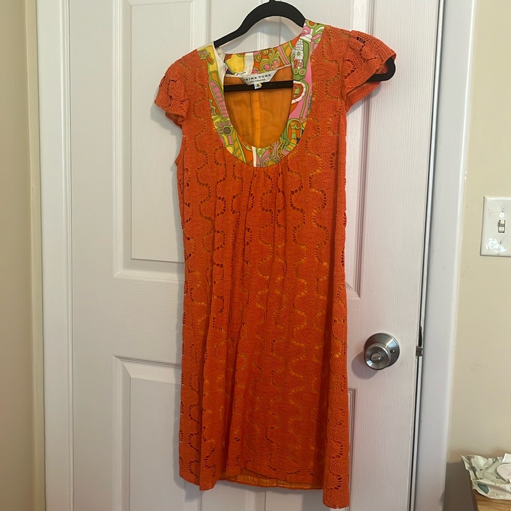 Trina Turk crocheted mini dress